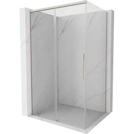 Mexen Rox sprchová kabina posuvná 155 x 95 cm, transparentní, kartáčovaný nikl - 8C2-155-095-97-00