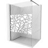 Mexen Kioto sprchová stěna Walk-in 100 x 200 cm, bílý vzor 8 mm, černá - 800-100-101-70-85
