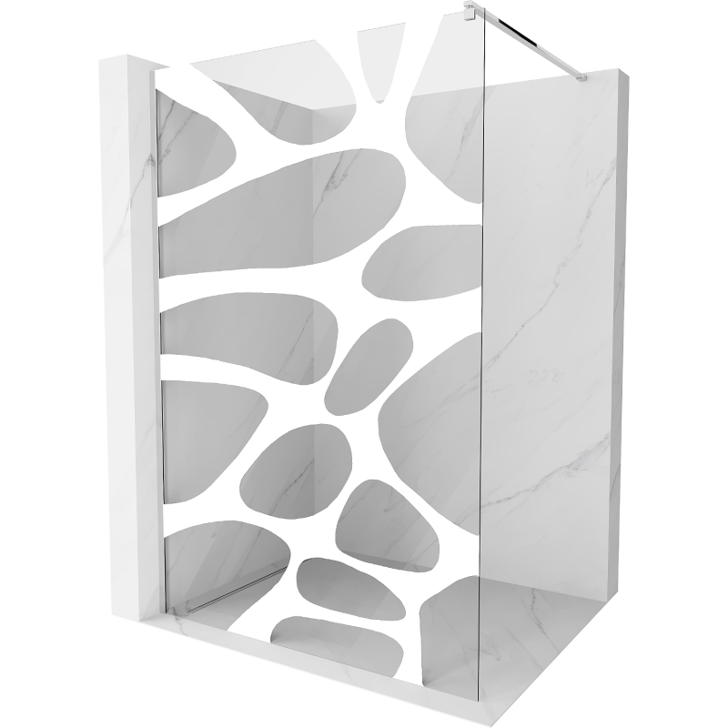 Mexen Kioto sprchová stěna Walk-in 70 x 200 cm, bílá vlna 8 mm, chrom - 800-070-101-01-97