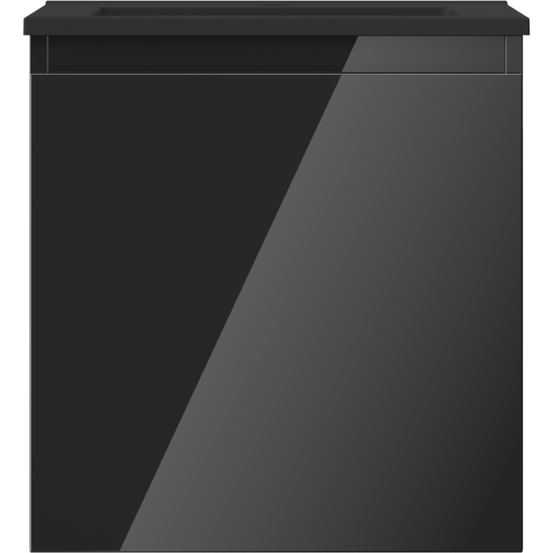 Mexen Orio koupelnová skříňka 45 cm s umyvadlem Otis, 1 zásuvka, černý lesk/černý mat - 91A10-04547-1-BF70-W18M71