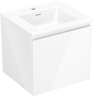 Mexen Orio koupelnová skříňka 50 cm s umyvadlem Otis, 1 zásuvka, bílý lesk - 91A10-05047-1-BF00-W18M00