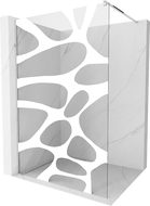 Mexen Kioto sprchová stěna Walk-in 110 x 200 cm, bílá vlna 8 mm, chrom - 800-110-101-01-97