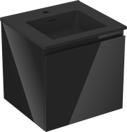 Mexen Orio koupelnová skříňka 50 cm s umyvadlem Otis, 1 zásuvka, černý lesk/černý mat - 91A10-05047-1-BF70-W18M71