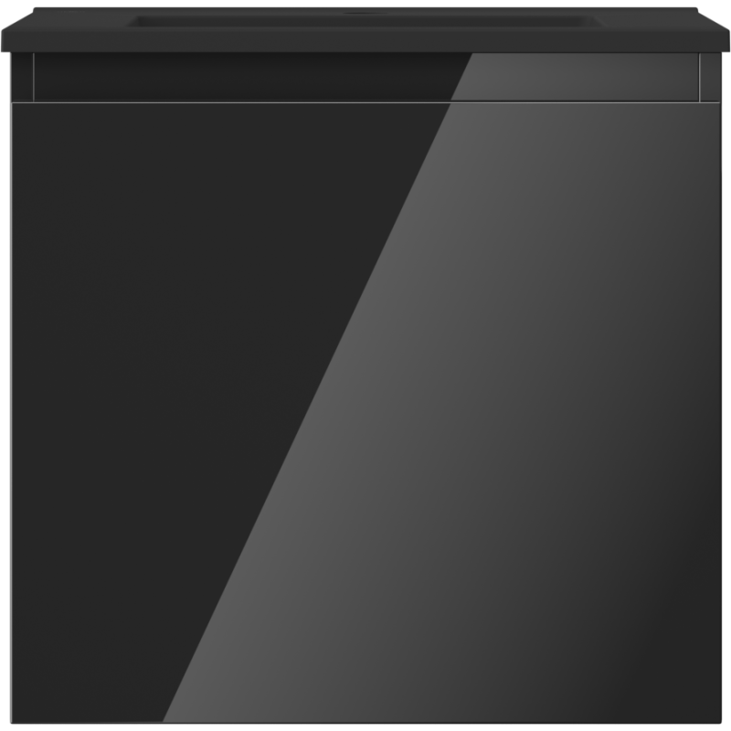 Mexen Orio koupelnová skříňka 50 cm s umyvadlem Otis, 1 zásuvka, černý lesk/černý mat - 91A10-05047-1-BF70-W18M71