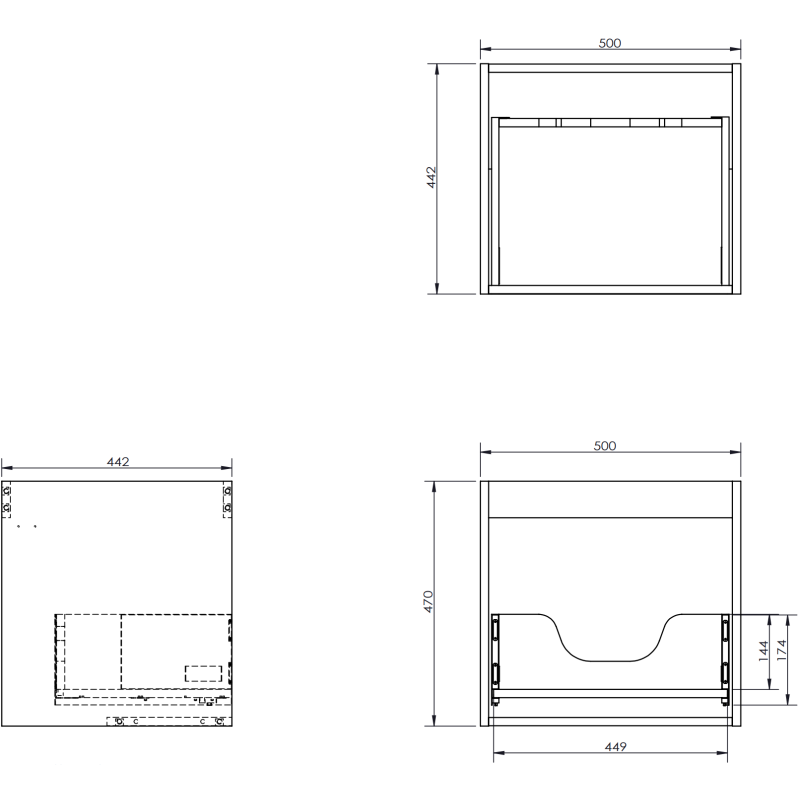 Mexen Orio koupelnová skříňka 50 cm s umyvadlem Otis, 1 zásuvka, černý lesk/černý mat - 91A10-05047-1-BF70-W18M71