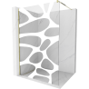 Mexen Kioto sprchová stěna Walk-in 90 x 200 cm, bílá vlna 8 mm, zlatá - 800-090-101-50-97