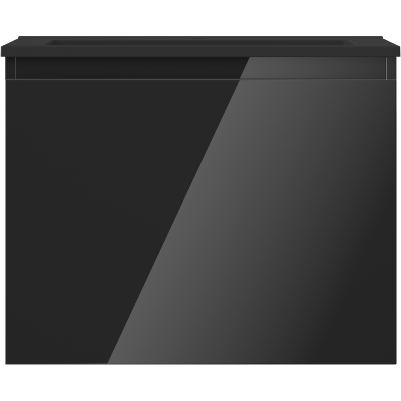 Mexen Orio koupelnová skříňka 60 cm s umyvadlem Otis, 1 zásuvka, černý lesk/černý mat - 91A10-06047-1-BF70-W18M71