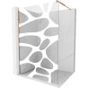 Mexen Kioto sprchová stěna Walk-in 130 x 200 cm, bílá vlna 8 mm, růžové zlato - 800-130-101-60-97