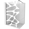 Mexen Kioto sprchová stěna Walk-in 100 x 200 cm, bílá vlna 8 mm, černá - 800-100-101-70-97