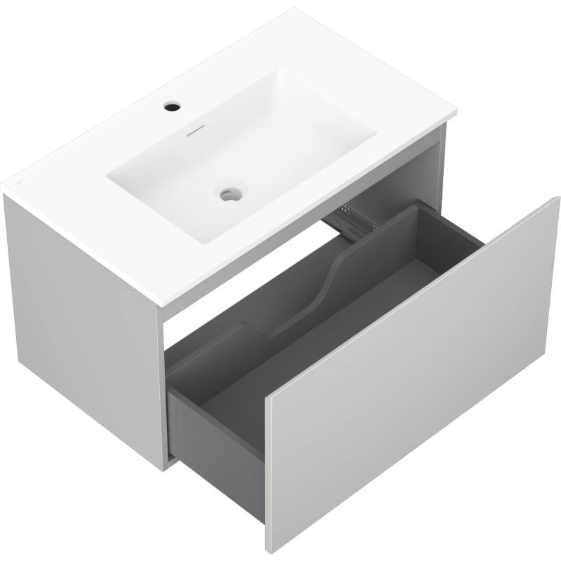 Mexen Orio koupelnová skříňka 80 cm s umyvadlem Otis, 1 zásuvka, šedá mat/bílá mat - 91A10-08047-1-BF62-W18M01