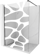 Mexen Kioto sprchová stěna Walk-in 140 x 200 cm, bílá vlna 8 mm, černá - 800-140-101-70-97