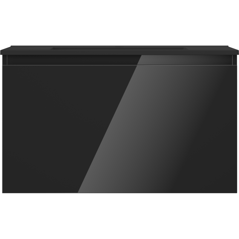 Mexen Orio koupelnová skříňka 80 cm s umyvadlem Otis, 1 zásuvka, černý lesk/černá mat - 91A10-08047-1-BF70-W18M71