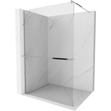 Mexen Kioto+ sprchová stěna s poličkou Walk-in 90 x 200 cm, transparentní, chrom - 800-090-121-01-00