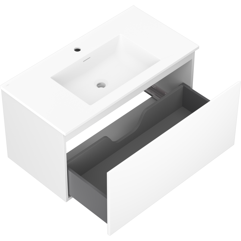 Mexen Orio koupelnová skříňka 90 cm s umyvadlem Otis, 1 zásuvka, bílá mat - 91A10-09047-1-BF01-W18M01