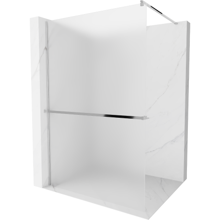 Mexen Kioto+ sprchová stěna s poličkou Walk-in 120 x 200 cm, matná, chrom - 800-120-121-01-30