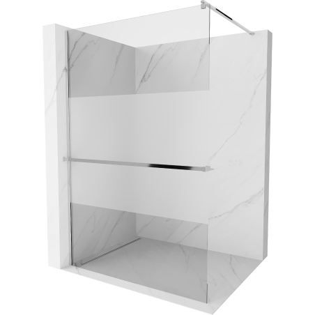 Mexen Kioto+ sprchová stěna s policí Walk-in 70 x 200 cm, transparentní/námrazový, chrom - 800-070-121-01-35