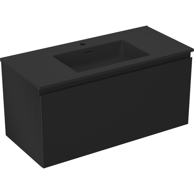 Mexen Orio koupelnová skříňka 100 cm s umyvadlem Otis, 1 zásuvka, černá mat - 91A10-10047-1-BF71-W18M71