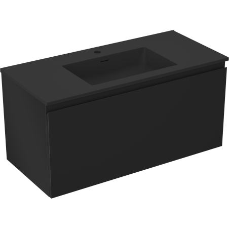 Mexen Orio koupelnová skříňka 100 cm s umyvadlem Otis, 1 zásuvka, černá mat - 91A10-10047-1-BF71-W18M71