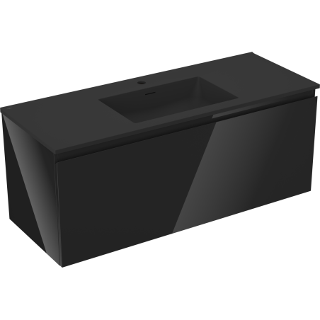 Mexen Orio koupelnová skříňka 120 cm s umyvadlem Otis, 1 zásuvka, černý lesk/černý mat - 91A10-12047-1-BF70-W18M71