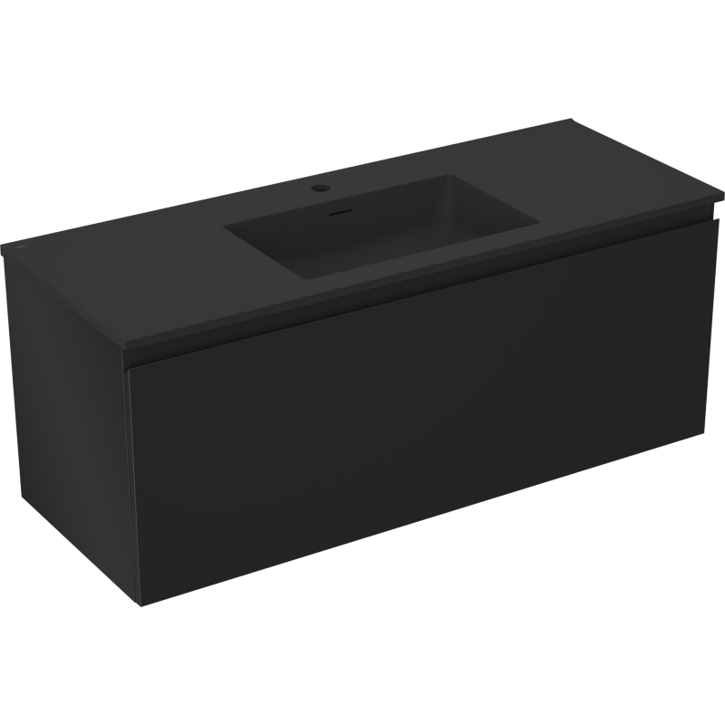 Mexen Orio koupelnová skříňka 120 cm s umyvadlem Otis, 1 zásuvka, černá mat - 91A10-12047-1-BF71-W18M71