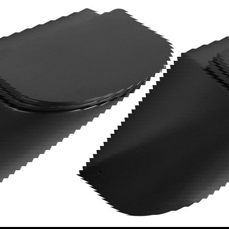 Mexen Rico stojící toaleta Rimless s pomalým sklápěním sedátkem slim, duroplast, černá mat - 32724085