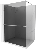 Mexen Kioto+ sprchová stěna s poličkou Walk-in 100 x 200 cm, grafit, chrom - 800-100-121-01-40