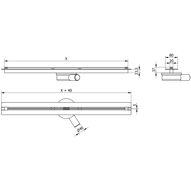Mexen Flat 360° Super Slim lineární otočný odtok 160 cm, bílý - 1251160