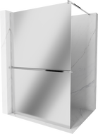 Mexen Kioto+ sprchová stěna s poličkou Walk-in 90 x 200 cm, zrcadlo, chrom - 800-090-121-01-50