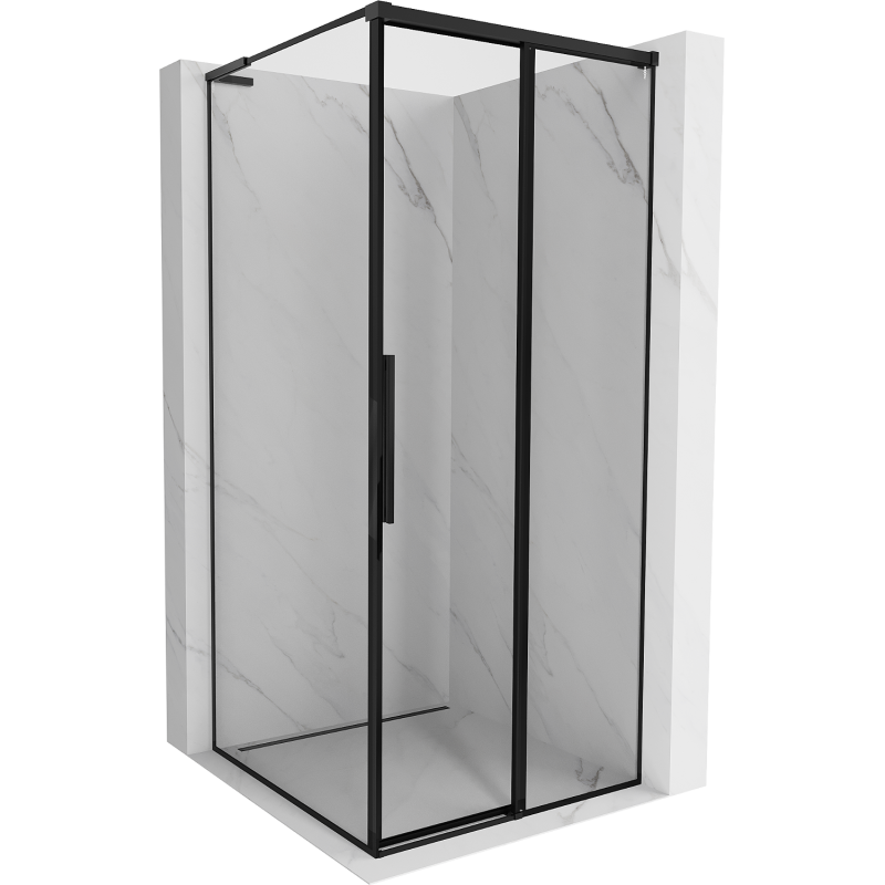 Mexen Rox L sprchová kabina posuvná pravá 100 x 100 cm, černý rám, černá - 8C2L-100-100-70-70-P
