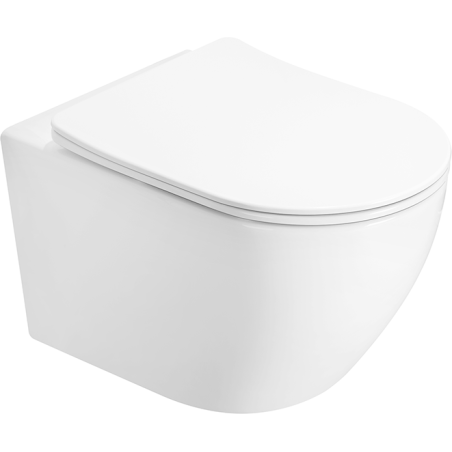 Mexen Lena WC mísa Rimless Tornado se sedátkem se slim zpomaleným sklápěním, duroplast, bílý lesk - 3022L4000T