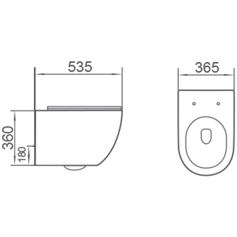 Mexen Lena WC mísa Rimless Tornado se sedátkem se slim zpomaleným sklápěním, duroplast, bílý lesk - 3022L4000T