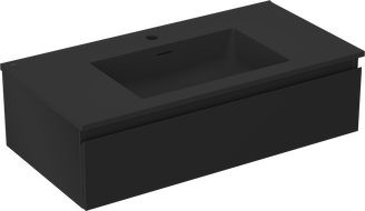Mexen Orio koupelnová skříňka 90 cm s umyvadlem Otis, 1 zásuvka, černá mat - 91A10-09023-1-BF71-W18M71