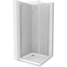 Mexen Pretoria Duo sprchová kabina výkyvná 70 x 70 cm, transparentní, chrom + vanička Flat - 852-070-070-01-02-4010