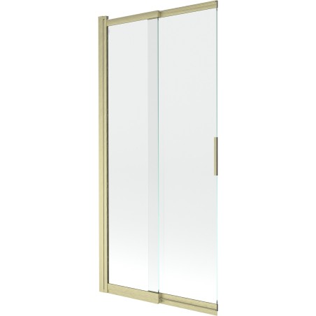 Mexen Fox vanová zástěna, dvoukřídlá posuvná 85 x 150 cm, transparentní, kartáčované zlato - 891-085-002-55-00