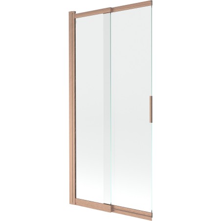 Mexen Fox vanová zástěna, 2-dílná posuvná 85 x 150 cm, transparentní, kartáčovaná měď - 891-085-002-65-00