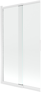 Mexen Fox dvoukřídlý posuvný vanový paraván 100 x 150 cm, transparentní, bílý - 891-100-002-20-00