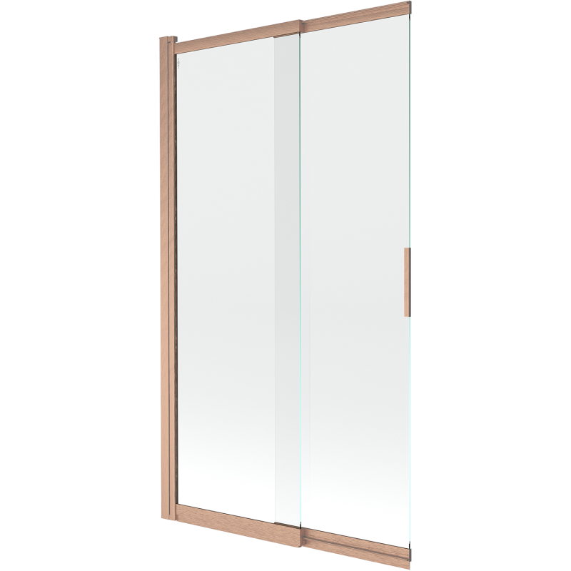 Mexen Fox vanová zástěna 2-křídlá posuvná 100 x 150 cm, transparentní, kartáčovaná měď - 891-100-002-65-00