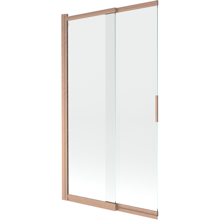 Mexen Fox vanová zástěna 2-křídlá posuvná 100 x 150 cm, transparentní, kartáčovaná měď - 891-100-002-65-00