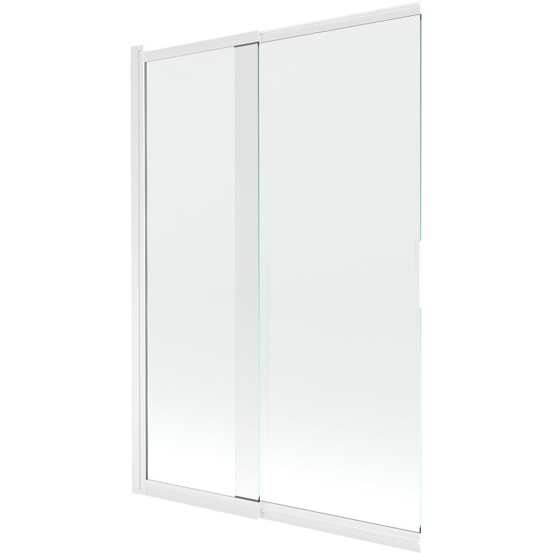 Mexen Fox vanová obrazovka dvoukřídlá posuvná 120 x 150 cm, průhledná, bílá - 891-120-002-20-00