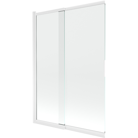 Mexen Fox vanová obrazovka dvoukřídlá posuvná 120 x 150 cm, průhledná, bílá - 891-120-002-20-00