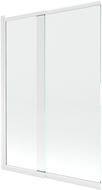 Mexen Fox vanová obrazovka dvoukřídlá posuvná 120 x 150 cm, průhledná, bílá - 891-120-002-20-00