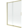 Mexen Fox dvoukřídlová sprchová zástěna posuvná 120 x 150 cm, transparentní, kartáčované zlaté - 891-120-002-55-00