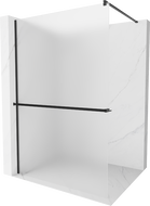 Mexen Kioto+ sprchová zástěna s poličkou Walk-in 70 x 200 cm, matná, černá - 800-070-121-70-30