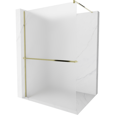 Mexen Kioto+ sprchová stěna s policí Walk-in 70 x 200 cm, mat, zlatá - 800-070-121-50-30