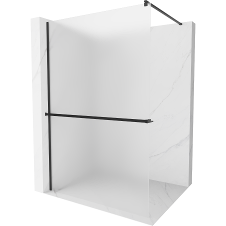 Mexen Kioto+ sprchová stěna s policí Walk-in 110 x 200 cm, matná, černá - 800-110-121-70-30