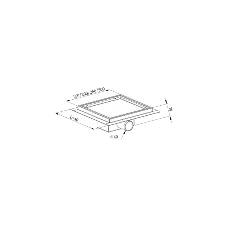 Mexen Flat-Q M08 podlahový vpust čtvercový 15 x 15 cm, nerez - 1010515