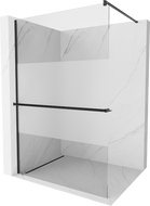 Mexen Kioto+ sprchová stěna s policí Walk-in 80 x 200 cm, čirá/námraza, černá - 800-080-121-70-35
