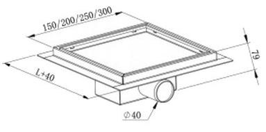 Mexen Flat-Q M13 podlahová vpust čtvercová 15 x 15 cm, kartáčovaná gun gray - 1E10015