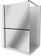 Mexen Kioto+ sprchová stěna s poličkou Walk-in 110 x 200 cm, zrcadlo, černá - 800-110-121-70-50