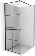Mexen Kioto+ sprchová zástěna s policí Walk-in 90 x 200 cm, černá mřížka, černá - 800-090-121-70-77